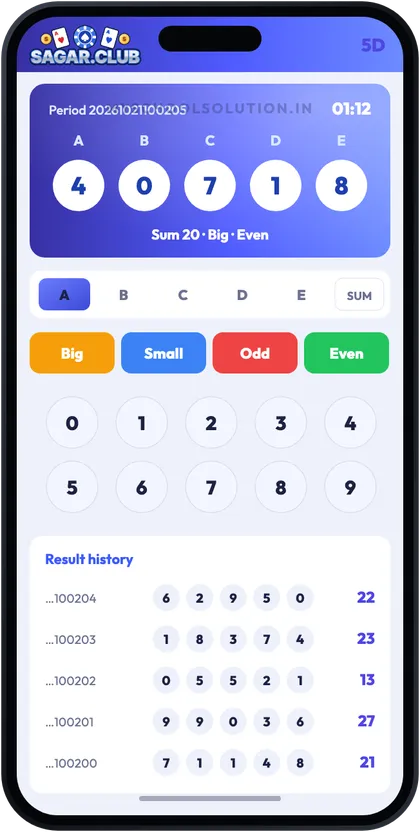 Sagar Club 5D game screen